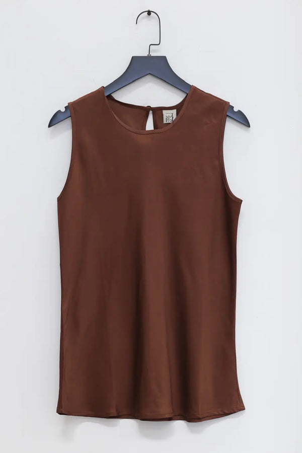 BASERANGE vest TODYT-VI-SP24 dark brown